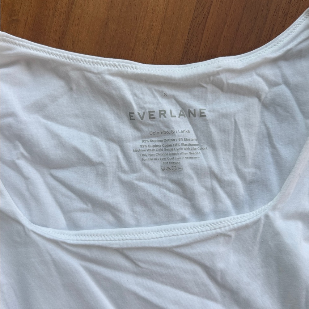 Everlane Classic White Square Neck Top - Picture 2 of 2